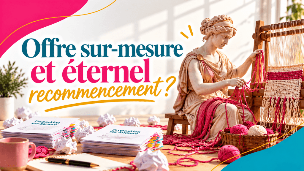 Image mise en avant de l'article SOS Vente consacré aux offres sur mesure. La référence à Pénélope et à son tissage illustre le travail que l'on reconstruit inutilement, au lieu de conserver une méthode réutilisable